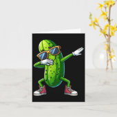 Dabbing Pickle Dancing Cucumber Lover Funny Pickle Kaart (Gele Bloem)