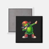 Dabbing Pickle Dancing Cucumber Lover Funny Pickle Magneet (Voorkant / Achterkant)