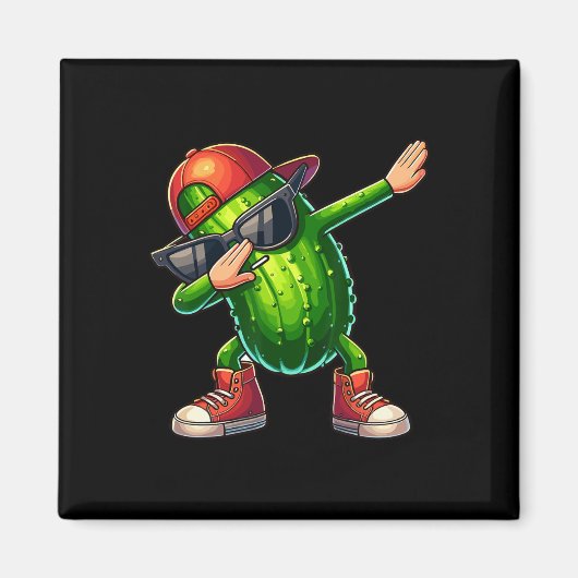 Dabbing Pickle Dancing Cucumber Lover Funny Pickle Magneet (Voorkant)