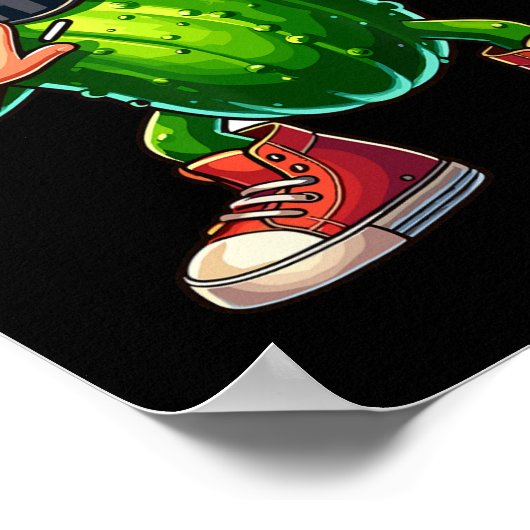 Dabbing Pickle Dancing Cucumber Lover Funny Pickle Poster (Hoek)
