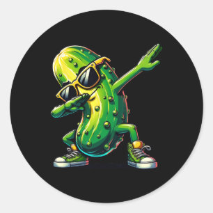 Dabbing Pickle Dancing Cucumber Pickle Lover Dab Ronde Sticker