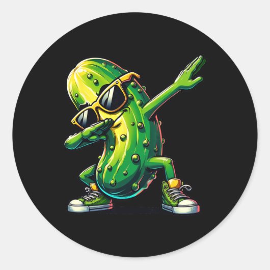 Dabbing Pickle Dancing Cucumber Pickle Lover Dab Ronde Sticker (Voorkant)