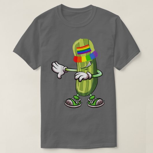 Dabbing Pickles Cucumber Funny Cucumber Rainbow Pr T-shirt (Design voorkant)