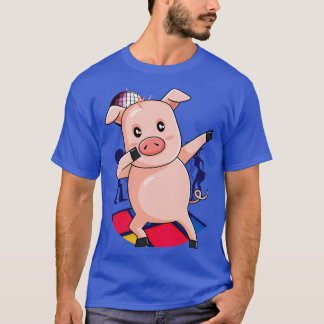Dabbing Pig Dansend Boerderij Animal Piglet (3) T-shirt