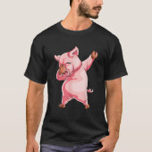 Dabbing Pig T Shirt Dab Gift Funny Dance Piggy (Voorkant)