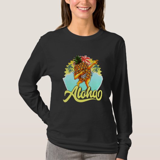 Dabbing Pineapple Aloha Hawaii Vacature T-shirt (Voorkant)