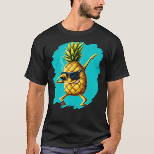 Dabbing Pineapple Aloha Sunbril Beach Dance Haw T-shirt (Voorkant)