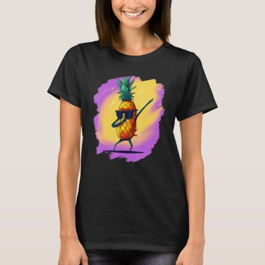 Dabbing Pineapple Aloha Sunbril Beach Dance Haw T-shirt (Voorkant)