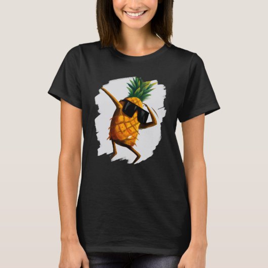 Dabbing Pineapple Aloha Sunbril Beach Dance Haw T-shirt (Voorkant)