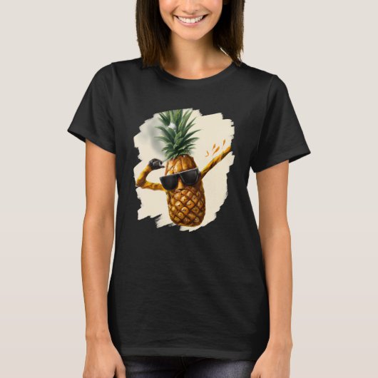 Dabbing Pineapple Aloha Sunglasses Beach Dance Haw T-shirt (Voorkant)