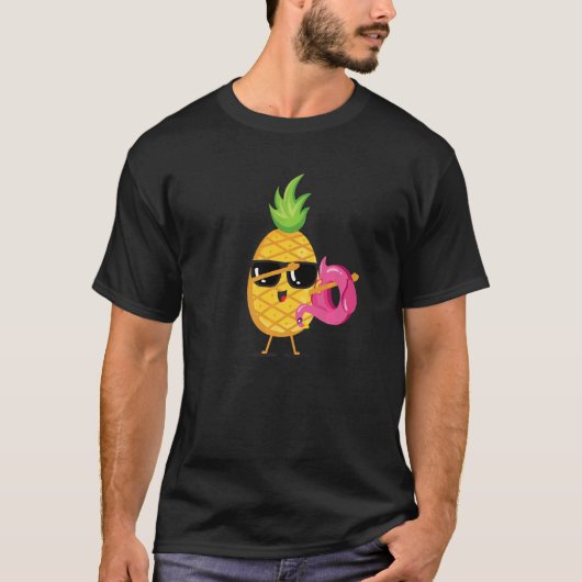 Dabbing Pineapple Flamingo Float Aloha Beaches Haw T-shirt (Voorkant)
