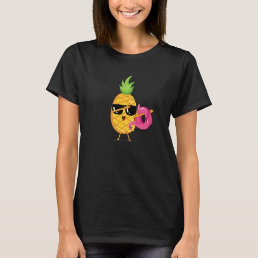 Dabbing Pineapple Flamingo Float Aloha Beaches Haw T-shirt (Voorkant)