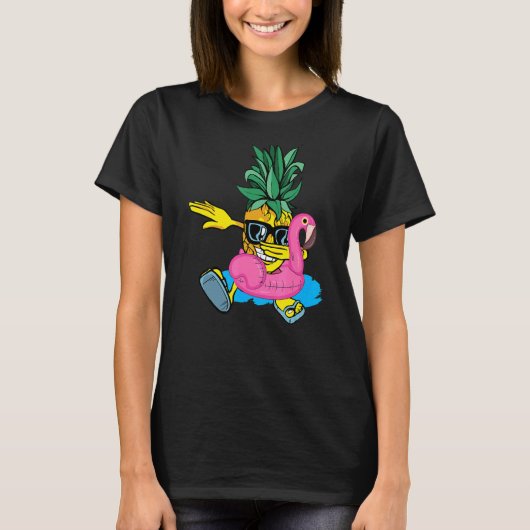 Dabbing Pineapple Flamingo Float Aloha Beaches Haw T-shirt (Voorkant)