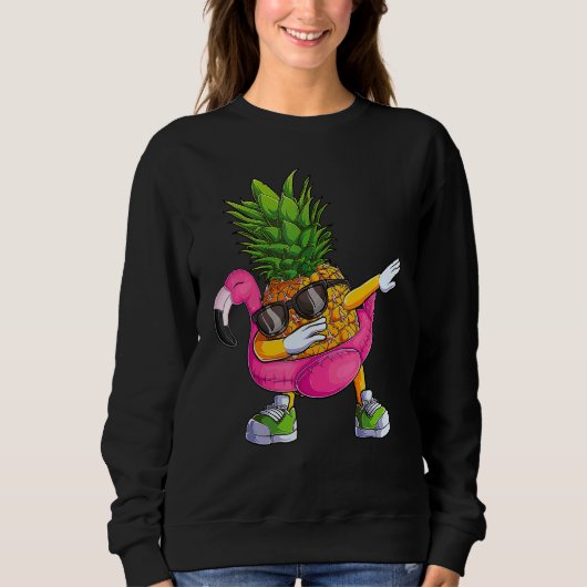 Dabbing Pineapple Flamingo Tropical aloha Beach Ha Trui (Voorkant)