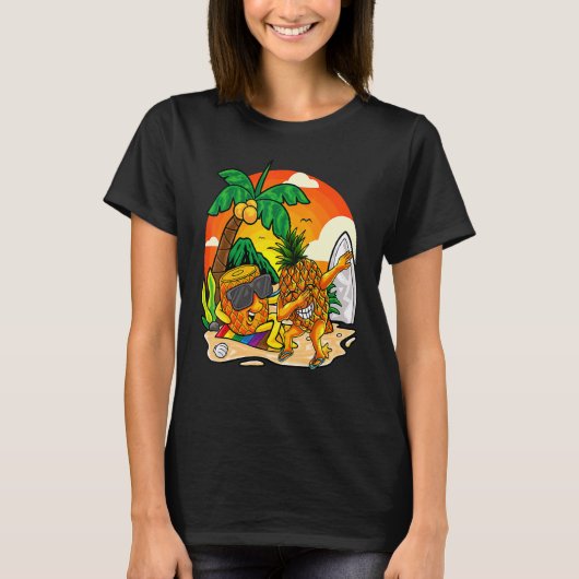 Dabbing Pineapple Sunbril Aloha Beaches Hawaï T-shirt (Voorkant)