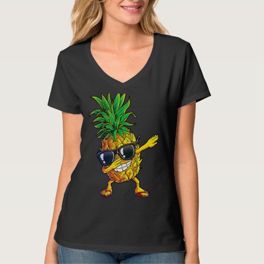 Dabbing Pineapple Sunbril Aloha Beaches Hawaï T-shirt (Voorkant)