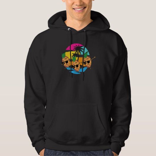 Dabbing Pineapple Sunbril,  Aloha, Funny Hoodie (Voorkant)
