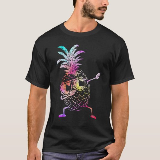 Dabbing Pineapple Sunbril Hawaii Hawaiian Beach T-shirt (Voorkant)