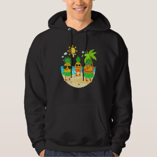 Dabbing Pineapple Sunglasses Hawaii Beach Palm Tre Hoodie