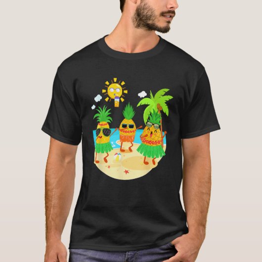 Dabbing Pineapple Sunglasses Hawaii Beach Palm Tre T-shirt (Voorkant)