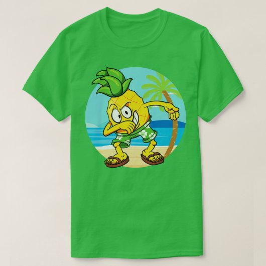 Dabbing Pineapple Tropical Fruit Dansin Vegan 1 T-shirt (Design voorkant)