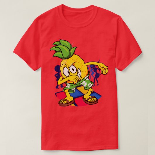 Dabbing Pineapple Tropical Fruit Dansin Vegan T-shirt (Design voorkant)