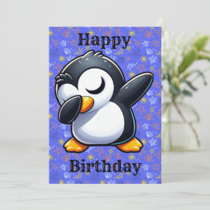 Dabbing pinguïn verjaardagskaart kaart