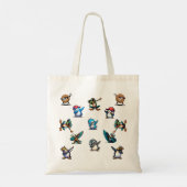 Dabbing Pinguïns,Kikkers,Arenden & Donuts Tote Bag (Achterkant)