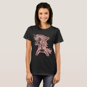 Dabbing Pink Glitter Unicorn Skeleton Halloween  T-shirt (Voorkant volledig)