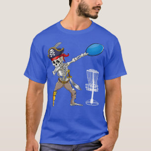 Dabbing Pirate Skeleton Shirt Cool Disk Golf Gift