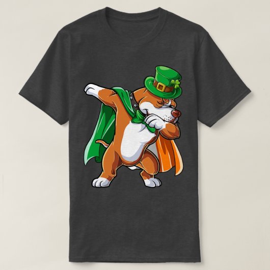 Dabbing Pitbul Irish Leprechaun St Patricks Day of T-shirt (Design voorkant)