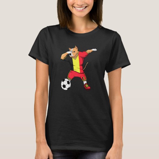 Dabbing Pitbull Belgium Soccer Fans Jersey Belgium T-shirt (Voorkant)
