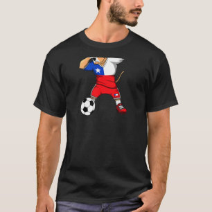 Dabbing Pitbull Chili Voetbalshirt Chileens Voetba T-shirt