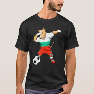 Dabbing Pitbull Dog Bulgaria Soccer Fans Jersey Fo T-shirt