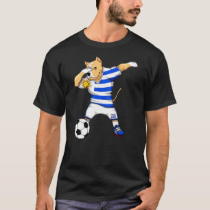 Dabbing Pitbull Dog Uruguay Soccer Fans Jersey Foo T-shirt