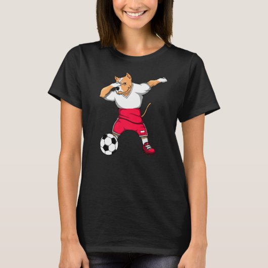 Dabbing Pitbull Poland Soccer Fans Jersey T-shirt (Voorkant)