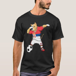 Dabbing Pitbull Servië Soccer Fans Jersey Servisch T-shirt