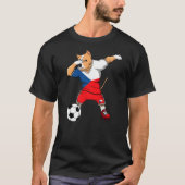 Dabbing Pitbull Tsjechië Soccer Fans Jersey T-shirt (Voorkant)