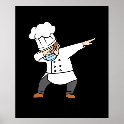 Dabbing Pizza Chef Baker Pizzabaker Dab danscadeau Poster (Voorkant)