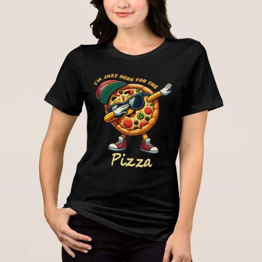 Dabbing Pizza Design Tri-Blend Shirt (Voorkant)