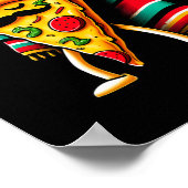 Dabbing Pizza Feest Cinco De Mayo Mexicaans Grappi Poster (Hoek)