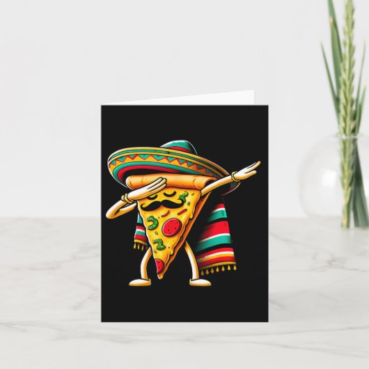 Dabbing Pizza Fiesta Cinco De Mayo Mexicaanse Grap Kaart (Voorkant)