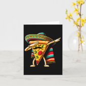 Dabbing Pizza Fiesta Cinco De Mayo Mexicaanse Grap Kaart (Gele Bloem)