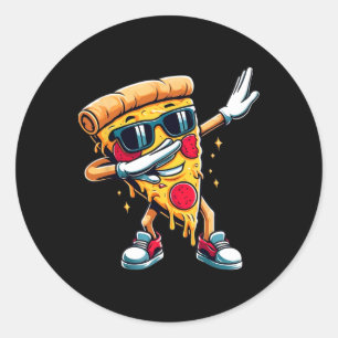 Dabbing Pizza Jongens Meisjes Pizza Peuter Dansen Ronde Sticker