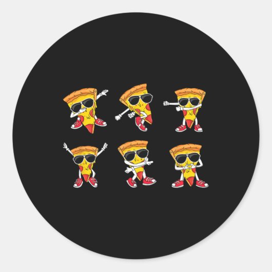 Dabbing Pizza Slice Dance Pizza Dancing Toddler Bo Ronde Sticker (Voorkant)