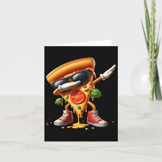 Dabbing Pizza Slice Dancing Pizza Lover Boy Funny Kaart (Voorkant)