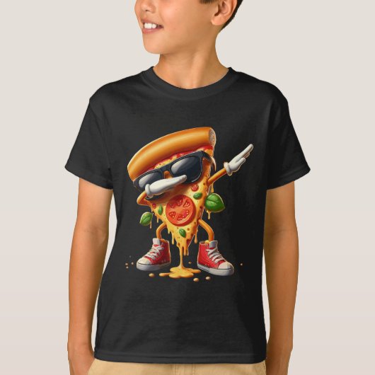 Dabbing Pizza Slice Dancing Pizza Lover Boy Funny T-shirt (Voorkant)
