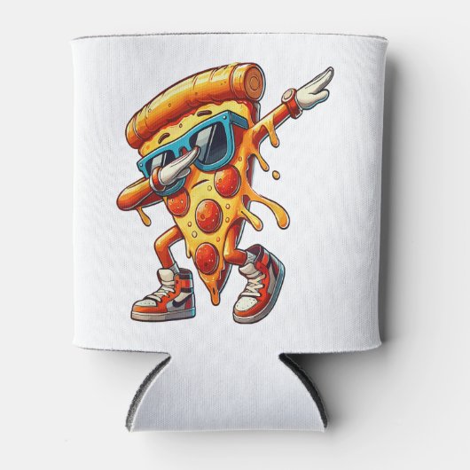 Dabbing Pizza Slice Fun Graphic T-shirt voor Food  Blikjeskoeler (Voorkant)