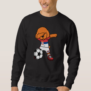 Dabbing poedel hond Servië voetbal fans jersey voe Trui