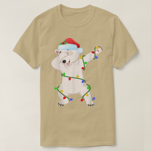Dabbing Polar Beer Xmas licht Funny Polar Beer Ch T-shirt (Design voorkant)